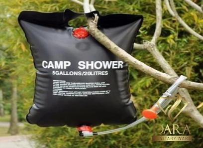 camping shower with complete explanations and familiarization